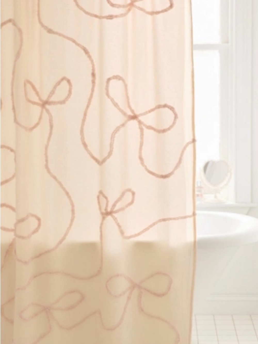 Brand new tufted bows shower curtain from Urban Outfitters